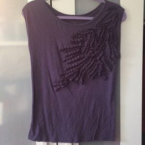 Dark purple top with design on front